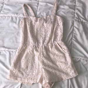 Cream White Lace Romper